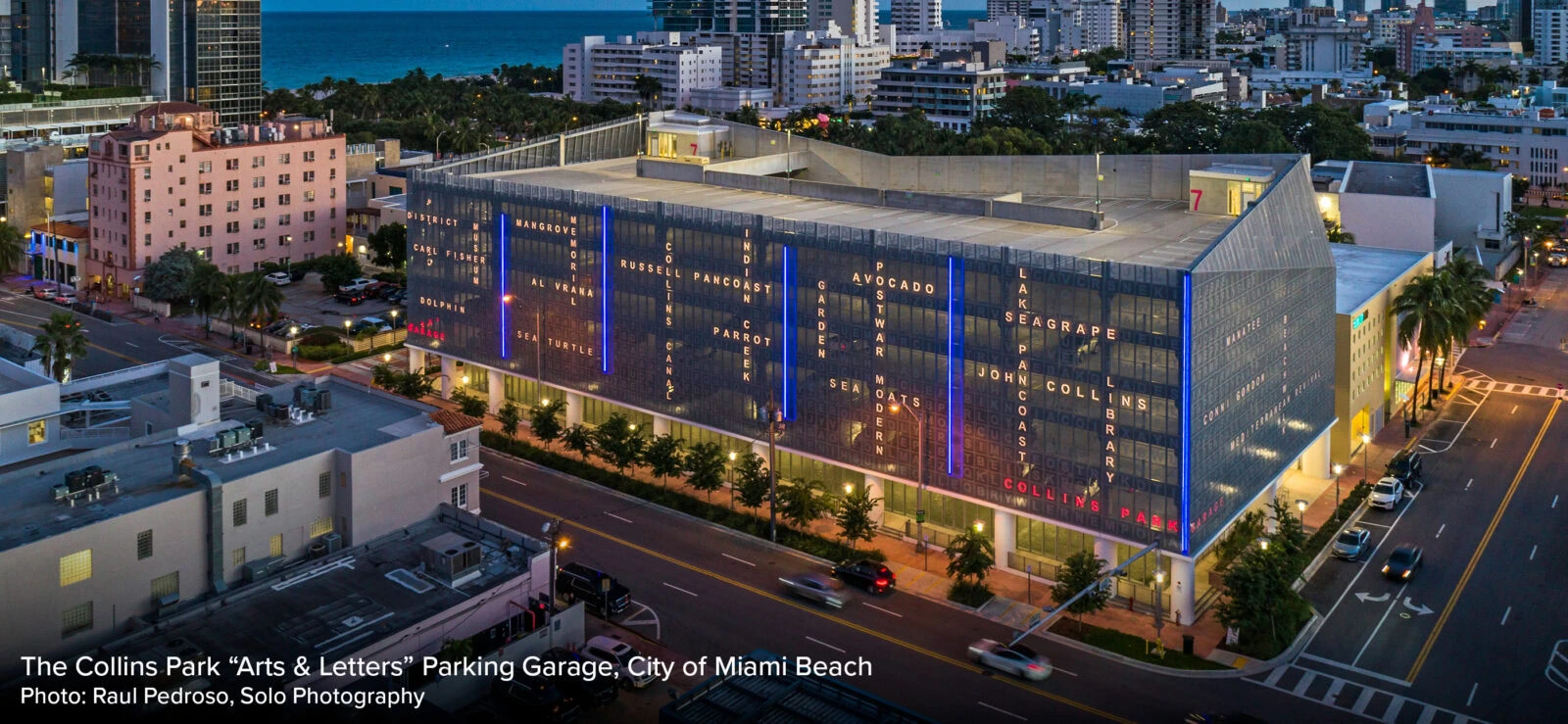 Collins Park "Arts & Letters" Parking Garage, City of Miami Beach