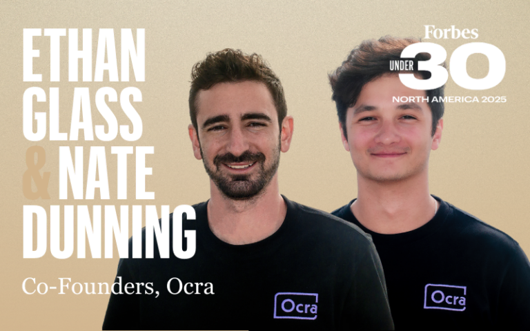 Ethan Glass & Nate Dunning, Ocra Co-Founders, Named To Forbes 30 Under 30 2025